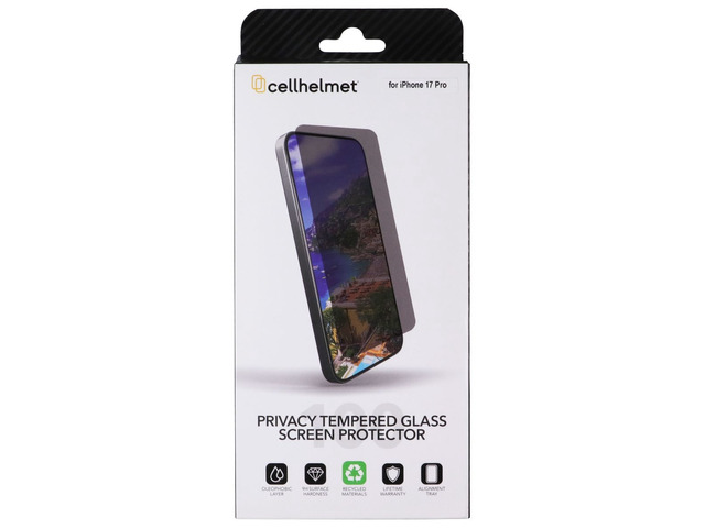 CellHelmet Privacy Tempered Glass Screen Protector for Apple iPhone 17 Pro