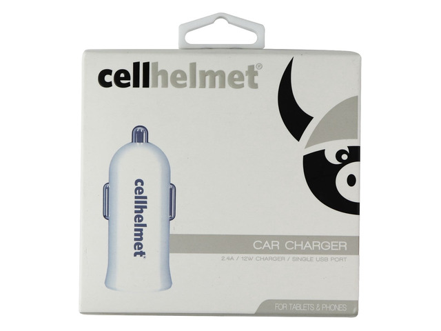 CellHelmet USB Single Port Car Charger (2.4A/12W) - White