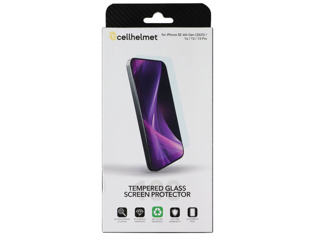 CellHelmet Tempered Glass Screen Protector for Apple iPhone 16e/14/13/13 Pro