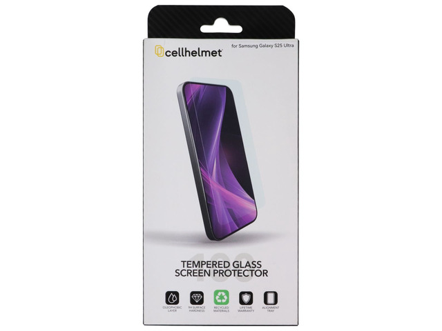 CellHelmet Tempered Glass Screen w/Alignment Tray for Samsung Galaxy S25 Ultra