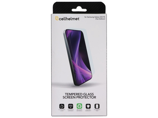 CellHelmet Tempered Glass Screen with Alignment Tray for Samsung Galaxy S25 FE