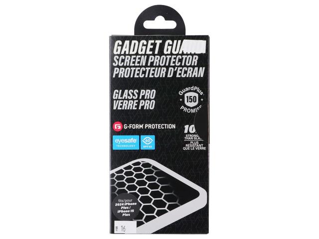 GadgetGuard Glass Pro G-Form Screen Protector for Apple iPhone 16 Plus/15 Plus