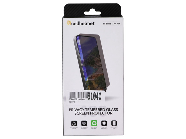 CellHelmet Privacy Tempered Glass Screen Protector for Apple iPhone 17 Pro Max
