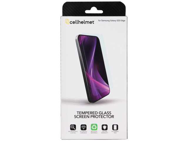 CellHelmet Tempered Glass Screen with Alignment Tray for Samsung Galaxy S25 Edge