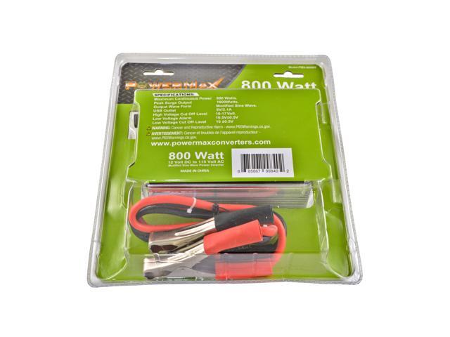 800W Power Inverter DC 12V to 110V AC Modified Sine Wave 2 Outlets Car Inverter with 2.1A USB Port