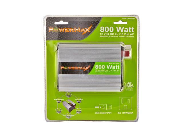 800W Power Inverter DC 12V to 110V AC Modified Sine Wave 2 Outlets Car Inverter with 2.1A USB Port