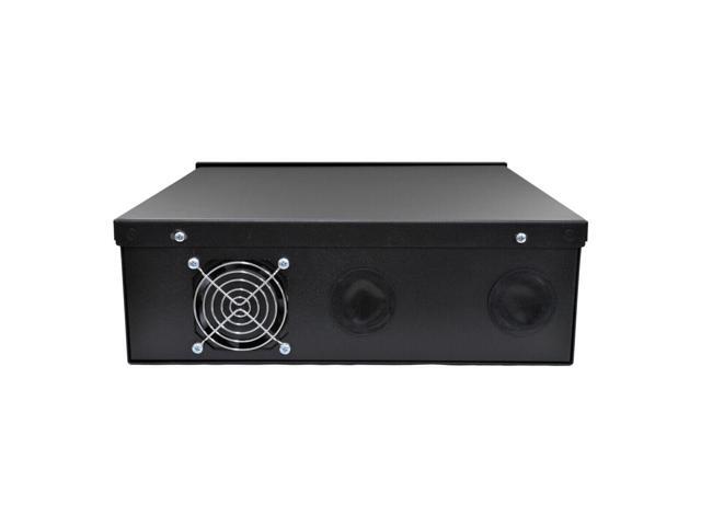 heavy duty 15' x 15' x 5' dvr security lock box 16 gauge with exhaust fan for cctv security systems - black
