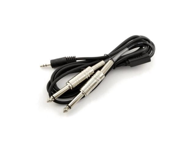 AUX 3.5-Inch MP3 to DUAL 1/4-Inch Speaker Cable Y Adapter Plug Jack Black (3FT)