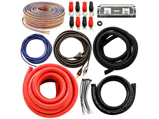 Car Audio 1/0 Gauge Flexible Wire & Cable Complete Amplifier Install Wiring Amp Kit