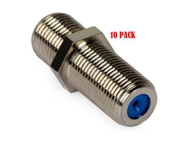 RG6 RG59 2.5GHz F-Jack to F-Jack Adapter F-81 Coupler 3/4' Long Barrel (10/pack)