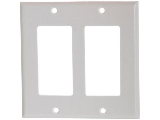 Photos - Chandelier / Lamp White Plastic Double-Gang Decora Style Wall Face Plate 2-Gang TOL51