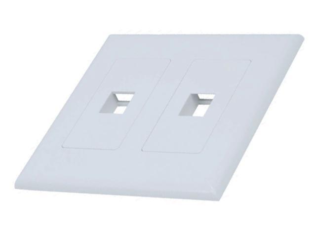 Photos - Chandelier / Lamp White 2-Gang Screwless Decora Wall Plate Cover with 1-Port Keystone Jack I