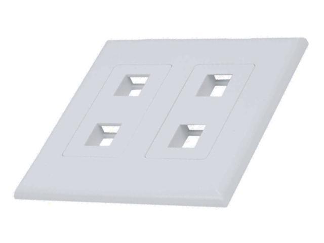 Photos - Chandelier / Lamp White 2-Gang Screwless Decora Wall Plate Cover with 2-Port Keystone Jack I