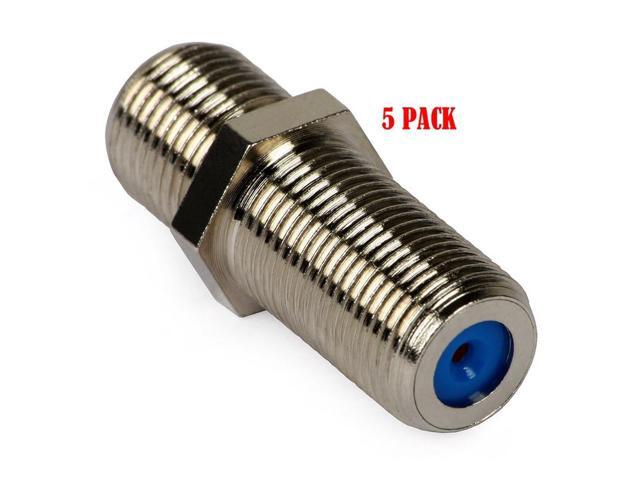 RG6 RG59 2.5GHz F-Jack to F-Jack Adapter F-81 Coupler 3/4' Long Barrel (5/pack)