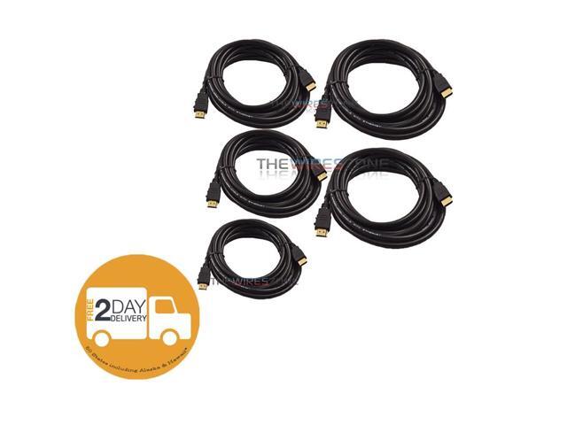 Male HDMI to HDMI 14ft AV Cable w/ Ethernet for HDTV DVD PC 1080p 1080i 4K 5/pk - image 2
