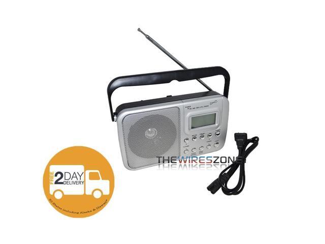 Supersonic SC-1091 Portable 4-Band AM/FM/SW 1-2 Radio, SC-1091 - Silver