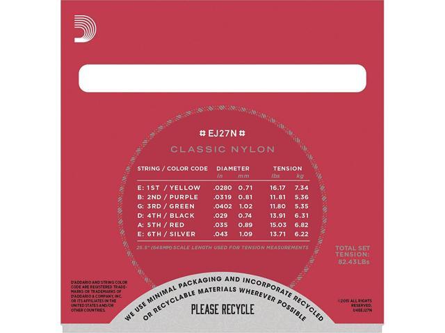 D'Addario EJ27N Classical Strings Student Nylon Normal Tension