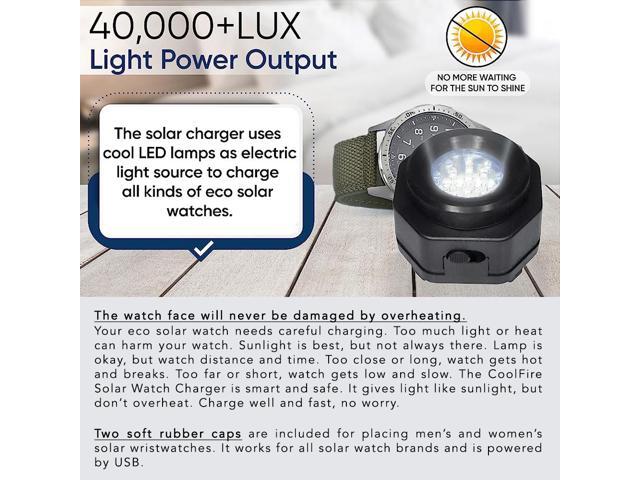 Solar Watch Fast Charger for All Eco Solar Watches Reloj Hombre Solar Pad Power Smart Watch Portable Battery Charger Automatic - Model 1046