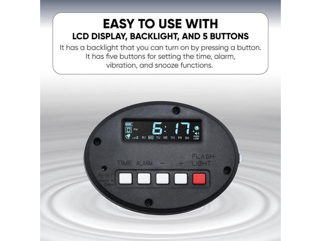 Maximal Power Vibrating Alarm Clock for Heavy Sleepers Adults and Teenagers with LCD Time Display - The Ultimate Wake-Up Solution for Heavy...