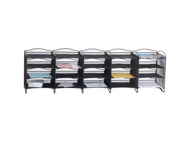 Safco - 7770BL - Safco Onyx Mail Sorter - 500 x Sheet - 20 Compartment(s) - Compartment Size 3.75 x 11 x 12.50 - Black -