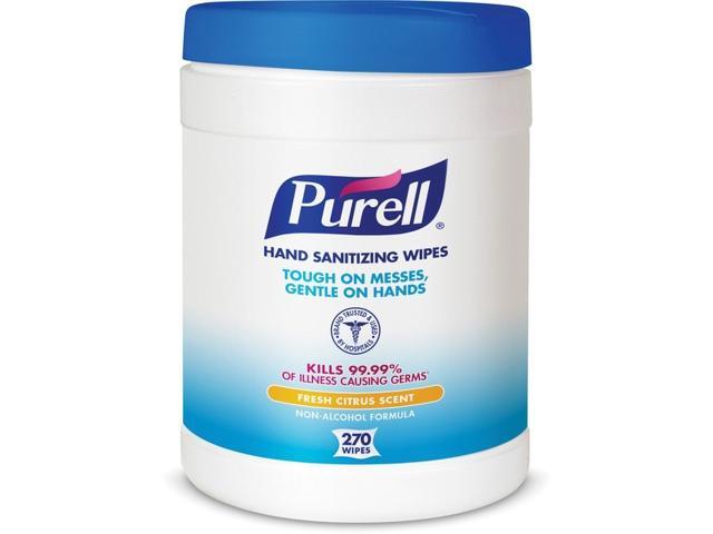 Gojo - 9113-06 - Sanitizing Hand Wipes, 6 x 6 3/4, White, 270/Canister - QTY 1 Canister