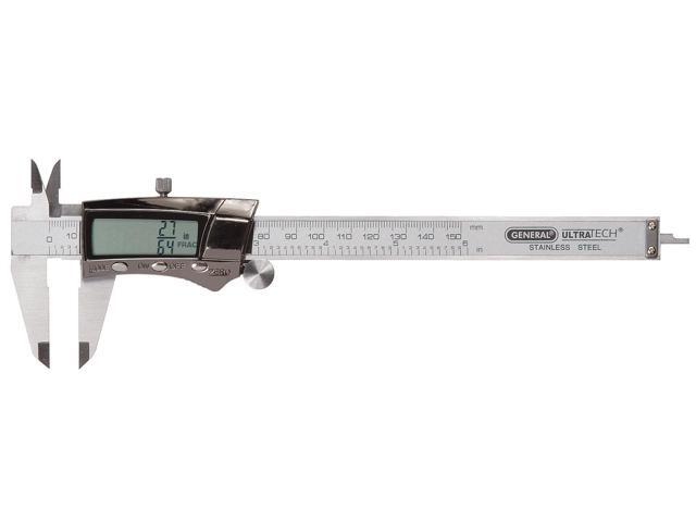 Digital/Fraction Electronic Caliper, 0-8 In, Stainless Steel