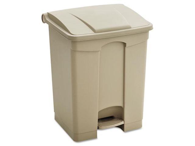 Large Capacity Plastic Step-On Receptacle, 23Gal, Tan