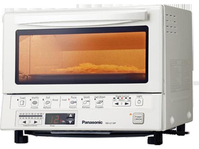 Panasonic Toaster Oven FlashXpress with Double Infrared Heating and Removable 9-Inch Inner Baking Tray, 1300W, 4-Slice, White