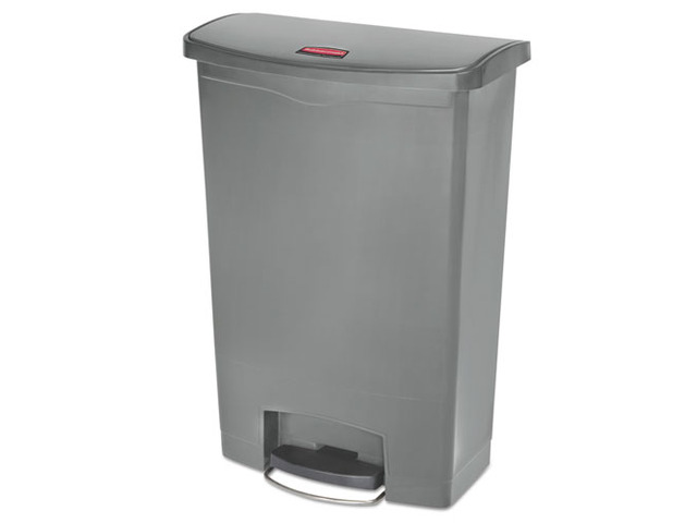 Rubbermaid - FG1883606 - Slim Jim Resin Step-On Container, Front Step Style, 24 gal, Gray