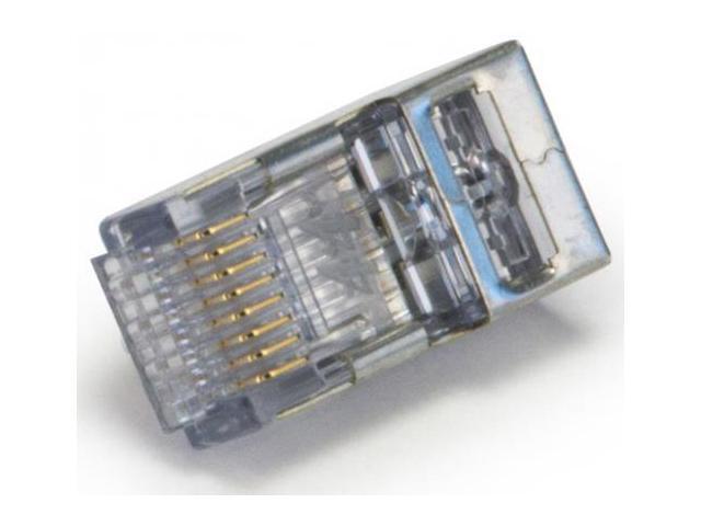 Platinum Tools - 202050J - Tools ezEX44 10G RJ45 Shielded Connector w/ Int. Ground for Conductor OD Range.039in -.044in - 25pk