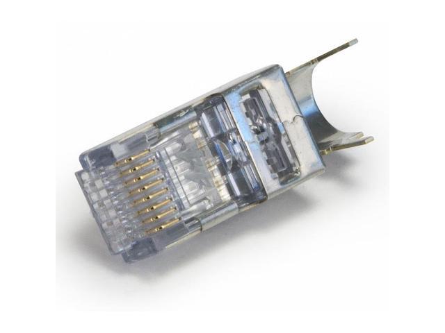 Platinum Tools - 202052J - Tools ezEX48 10G RJ45 Shielded Connector w/ Ext. Ground for Conductor OD Range.043in -