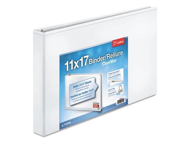 Cardinal 11 x 17 ClearVue Slant-D Ring Binder 1' Cap White 22112