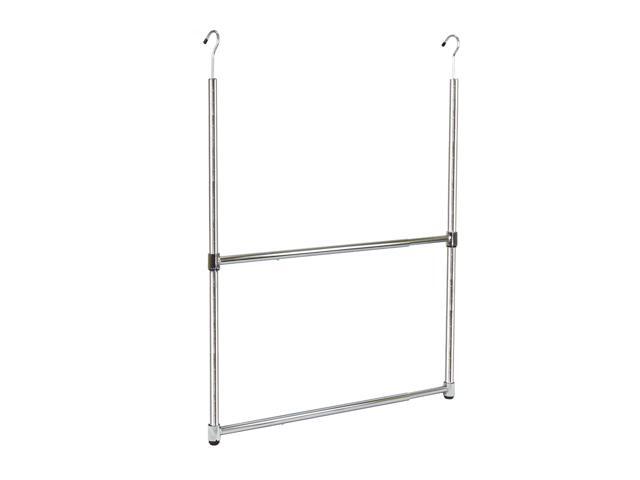 Oceanstar 2-Tier Portable Adjustable Closet Hanger Rod, Chrome