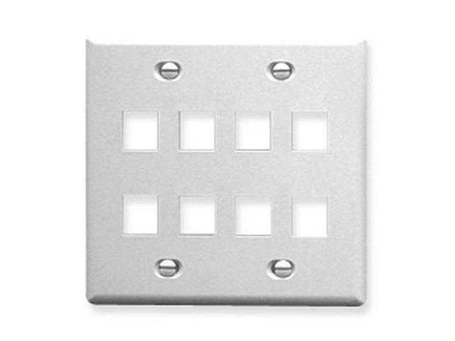 IC107FD8WH - 8 Port Face White, 2-Gang - ICC-FACE-8-WH