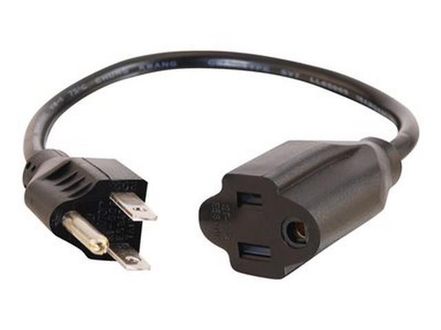 C2G 12FT 18 AWG OUTLET SAVER POWER EXTENSION CORD (NEMA 5-15P TO NEMA 5-15R) - POWER EXTENSION CABLE - 12 FT-53408