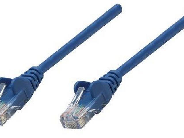 Intellinet Network Cable, Cat5e, UTP, RJ45 Male / RJ45 Male, 3.0 m (10 ft.), Blue