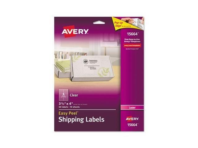 Easy Peel Mailing Labels For Laser Printers, 3-1/2 X 4, Clear, 60/Pack
