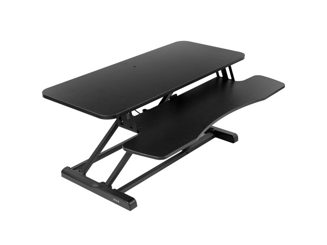 VIVO Black Height Adjustable 36' Standing Desk Monitor Riser, Sit Stand Desktop Converter (DESK-V036KB)