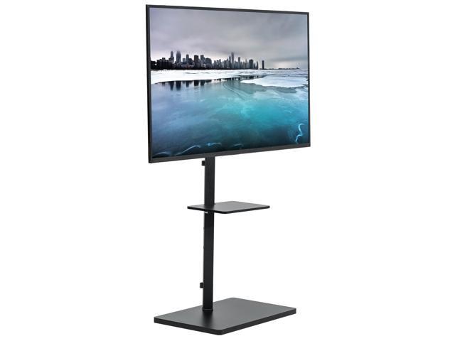 VIVO Height Adjustable TV Floor Stand, 37' to 75' Screen Display Mount, Accessory Shelf, Max VESA 600x400, STAND-TV75E