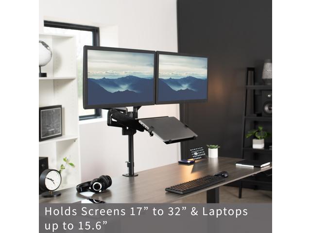 VIVO Black Dual 17' to 32' Monitor and Laptop Pneumatic Arm Desk Mount