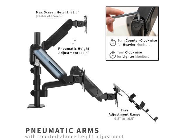 VIVO Black Dual 17' to 32' Monitor and Laptop Pneumatic Arm Desk Mount