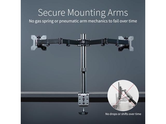VIVO Black Dual Monitor Desk Mount Adjustable Stand, Fits Screens up to 32'