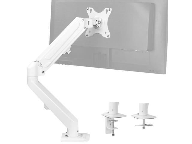 VIVO White Single Monitor Counterbalance Desk Mount Fits Screens 17' to 27'