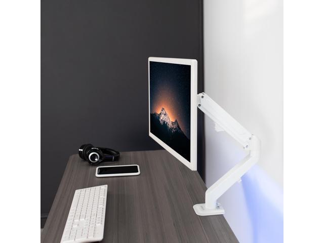 VIVO White Single Monitor Counterbalance Desk Mount Fits Screens 17' to 27'