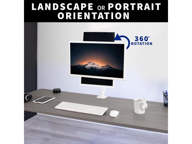 VIVO White Single Monitor Counterbalance Desk Mount Fits Screens 17' to 27'