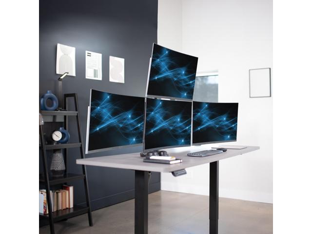 VIVO Steel Quad Monitor Desk Mount Adjustable 3 + 1 Stand 4 Screens up to 32'