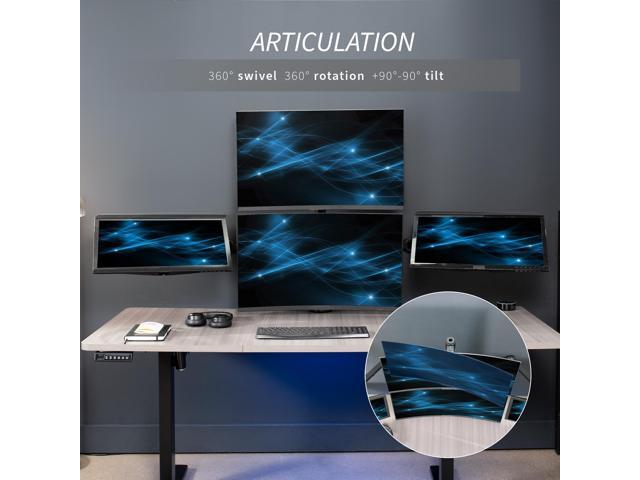 VIVO Steel Quad Monitor Desk Mount Adjustable 3 + 1 Stand 4 Screens up to 32'