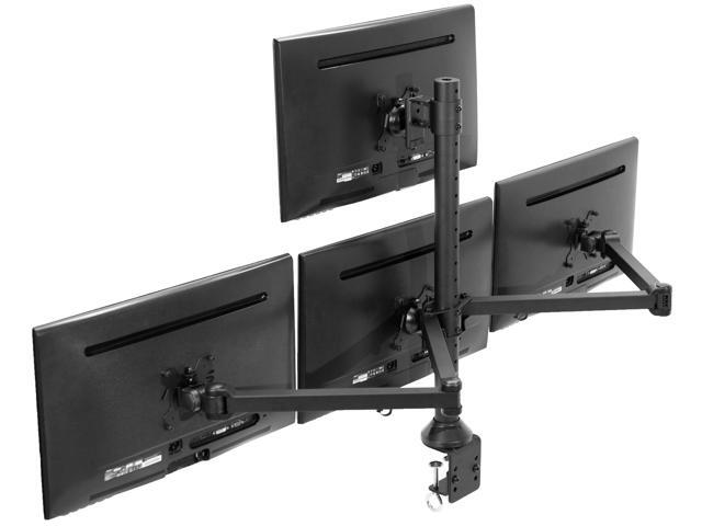 VIVO Steel Quad Monitor Desk Mount Adjustable 3 + 1 Stand 4 Screens up to 32'