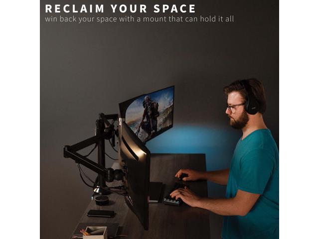 VIVO Triple Monitor Desk Mount, Heavy Duty Stand, Computer Screens up to 32'