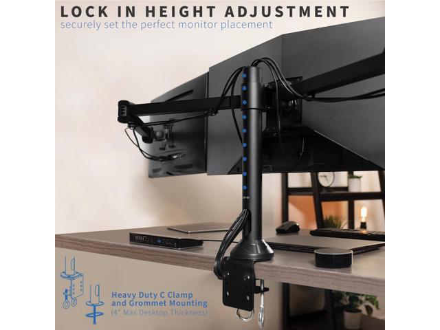 VIVO Triple Monitor Desk Mount, Heavy Duty Stand, Computer Screens up to 32'